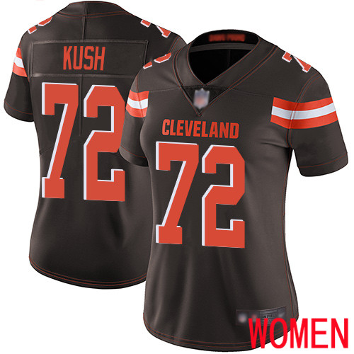 Cleveland Browns Eric Kush Women Brown Limited Jersey #72 NFL Football Home Vapor Untouchable